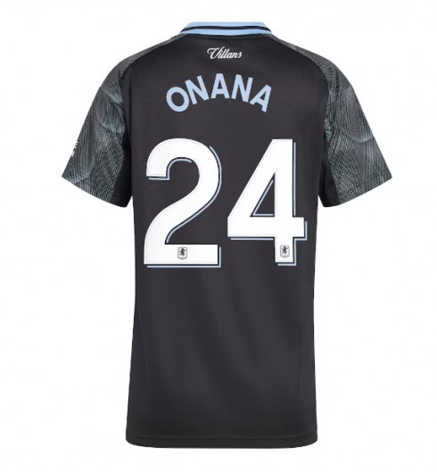 Aston Villa Amadou Onana #24 Venkovní Dres pro Dámské 2025-26 Krátký Rukáv Aston Villa Amadou Onana #24 Venkovní Dres pro Dámské 2025-26 Krátký Rukáv
